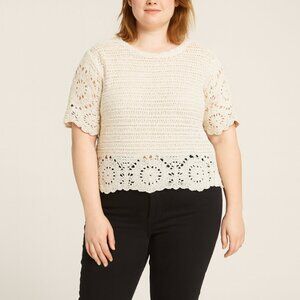 LIV Los Angeles Crochet Lace Top – Cream, Medium